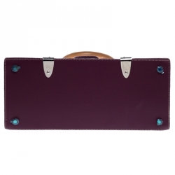 Pre Owned Goyard Burgundy Coated Canvas and Leather Saigon Top Handle Bag