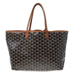 Pre Owned Goyard Brown Goyardine Coated Canvas St. Louis PM Tote