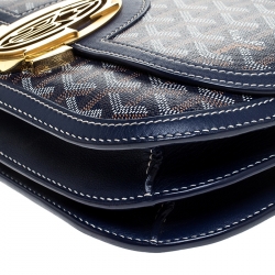 Pre Owned Goyard Blue Goyardine Coated Canvas 223 PM Shoulder Bag
