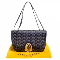 Pre Owned Goyard Blue Goyardine Coated Canvas 223 PM Shoulder Bag
