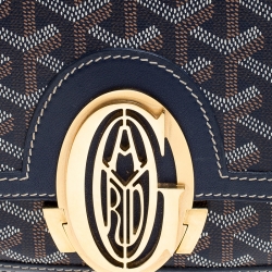 Pre Owned Goyard Blue Goyardine Coated Canvas 223 PM Shoulder Bag