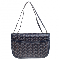 Pre Owned Goyard Blue Goyardine Coated Canvas 223 PM Shoulder Bag