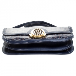 Pre Owned Goyard Blue Goyardine Coated Canvas 223 PM Shoulder Bag