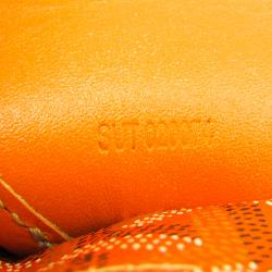 Pre Owned Goyard Orange Chevron Print Coated Canvas Leather St. Louis Martin Tote Bag 