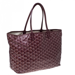 Pre Owned Goyard Bordeaux Goyardine Coated Canvas St. Louis PM Tote