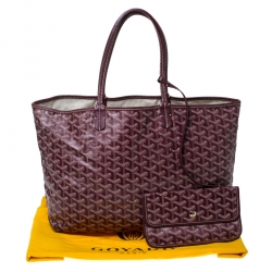 Pre Owned Goyard Bordeaux Goyardine Coated Canvas St. Louis PM Tote