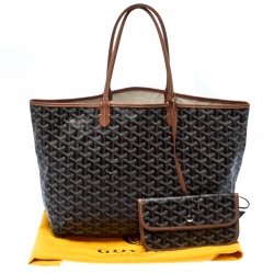 Goyard Brown/Tan Coated Canvas and Leather St. Louis Tote