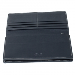 Pre Owned Goyard Grey/White Coated Canvas Flap Continental Wallet