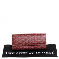 Goyard Goyardine Red Coated Canvas Flap Continental Wallet