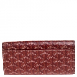 Goyard Goyardine Red Coated Canvas Flap Continental Wallet