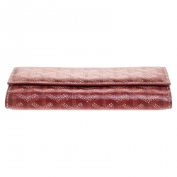 Goyard Goyardine Red Coated Canvas Flap Continental Wallet