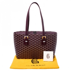 Pre Owned Goyard Burgundy Coated Canvas Okinawa GM Tote