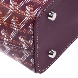 Pre Owned Goyard Burgundy Coated Canvas Okinawa GM Tote