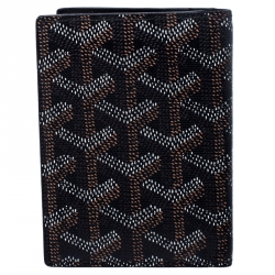 Pre Owned Goyard Black Goyardine Bi Fold Wallet