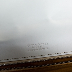 Pre Owned Goyard White Chevron Print Coated Canvas Belvedere MM Bag Saddle Bag