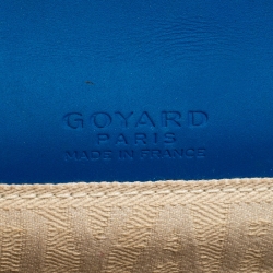 Pre Owned Goyard Blue Coated Canvas Monte Carlo Bois Clutch