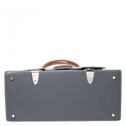 Pre Owned  Goyard Grey Coated Canvas and Leather MM Saigon Top Handle Bag 