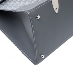 Pre Owned  Goyard Grey Coated Canvas and Leather MM Saigon Top Handle Bag 