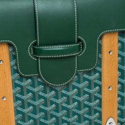 Pre Owned  حقيبة جويارد سايغون كانفاس أخضر مقوى وجلد بيد علوية MM