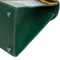 Pre Owned  حقيبة جويارد سايغون كانفاس أخضر مقوى وجلد بيد علوية MM