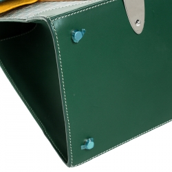 Pre Owned  حقيبة جويارد سايغون كانفاس أخضر مقوى وجلد بيد علوية MM