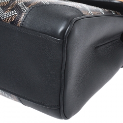 Pre Owned Goyard Black Goyardine Canvas and Leather Mini Saigon Top Handle Bag