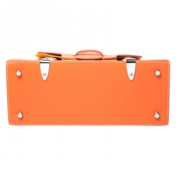 Pre Owned Goyard Orange Coated Canvas and Leather PM Saigon Top Handle Bag