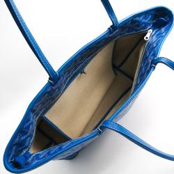 Pre Owned Goyard Blue Goyardine PVC Artois PM Tote