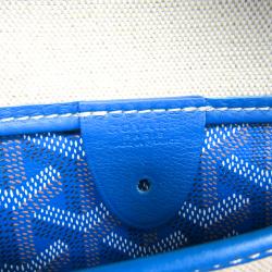 Pre Owned Goyard Blue Goyardine PVC Artois PM Tote