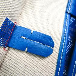 Pre Owned Goyard Blue Goyardine PVC Artois PM Tote