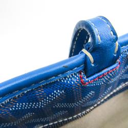 Pre Owned Goyard Blue Goyardine PVC Artois PM Tote