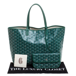 Pre Owned Goyard Green Goyardine Coated Canvas St. Louis PM Tote