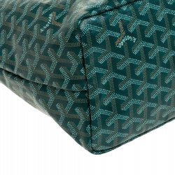 Pre Owned Goyard Green Goyardine Coated Canvas St. Louis PM Tote