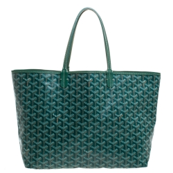 Pre Owned Goyard Green Goyardine Coated Canvas St. Louis PM Tote