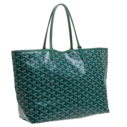 Pre Owned Goyard Green Goyardine Coated Canvas St. Louis PM Tote