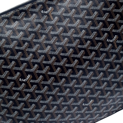 Pre Owned Goyard Blue Goyardine Coated Canvas Senat GM Clutch