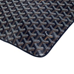 Pre Owned Goyard Blue Goyardine Coated Canvas Senat GM Clutch