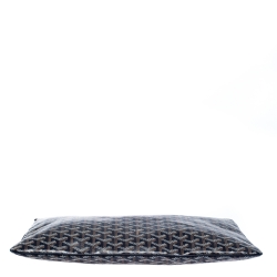 Pre Owned Goyard Blue Goyardine Coated Canvas Senat GM Clutch