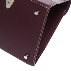 Goyard Burgundy Coated Canvas and Leather MM Saigon Top Handle Bag