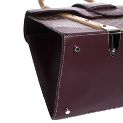 Goyard Burgundy Coated Canvas and Leather MM Saigon Top Handle Bag