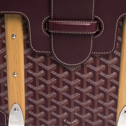 Goyard Burgundy Coated Canvas and Leather MM Saigon Top Handle Bag
