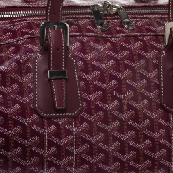 Pre Owned Goyard Burgundy Goyardine Coated Canvas and Leather Croisiere 50 Duffel Bag