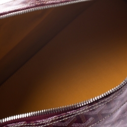 Pre Owned Goyard Burgundy Goyardine Coated Canvas and Leather Croisiere 50 Duffel Bag