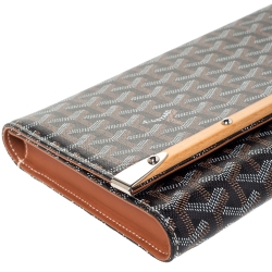 Goyard Black Goyardine Coated Canvas Monte Carlo Bois Clutch