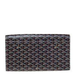 Goyard Black Goyardine Coated Canvas Monte Carlo Bois Clutch