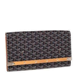 Goyard Black Goyardine Coated Canvas Monte Carlo Bois Clutch