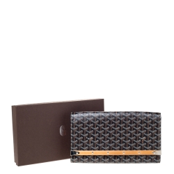 Goyard Black Goyardine Coated Canvas Monte Carlo Bois Clutch