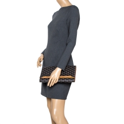 Goyard Black Goyardine Coated Canvas Monte Carlo Bois Clutch
