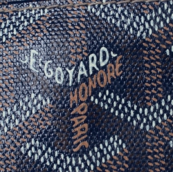 Pre Owned Goyard Navy Blue Goyardine Coated Canvas St. Louis PM Tote