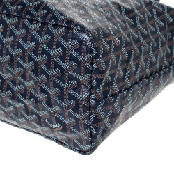 Pre Owned Goyard Navy Blue Goyardine Coated Canvas St. Louis PM Tote